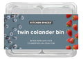 Kitchen Spaces Twin Colander Stackable Food Storage Organizer for Fridge, Freezer, and Pantry, 8.8" x 6.8" x 3.9", Blue by KitchenSpaces