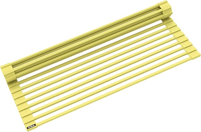 Kraus Multipurpose Workstation Sink Roll-Up Dish Drying Rack, Colander and Trivet in Yellow, KRM-11YL by Unknown