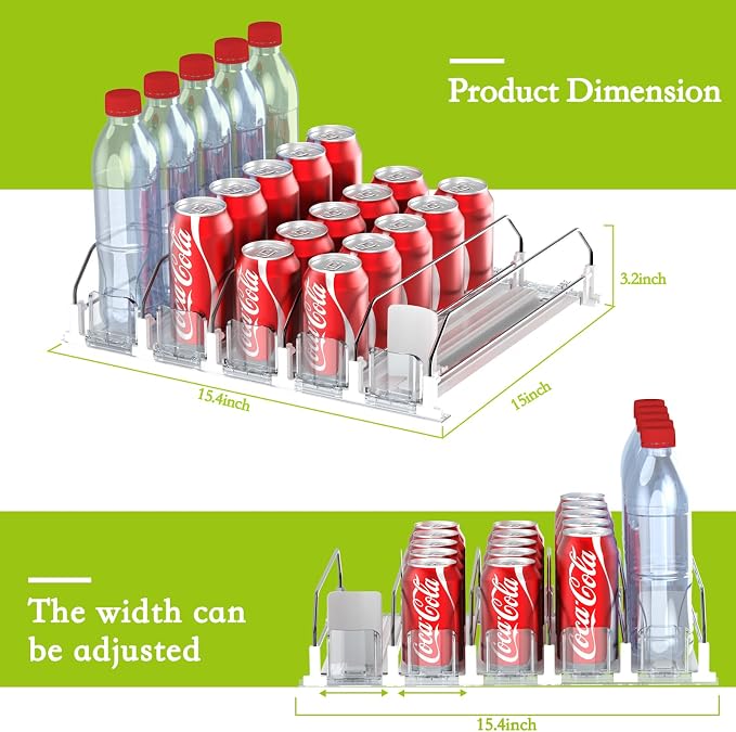 IBORING Drink Organizer for Fridge,Holds up to 25 Cans | Self Pushing Fridge Drink Organizer,Automatic Drink Dispenser for Fridge,Idea for fridge organizers and storage - Image 4