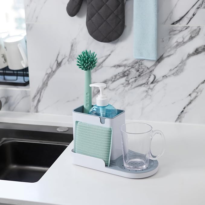 Amazon Basics Kitchen Sink Caddy Organizer for Sponge and Brush Storage, Large, White (Pack of 12) - Image 7