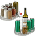 2 Pcs Lazy Susan Turntable for Refrigerator, 360° Rotating Clear Refrigerator Organizers and Storage, 3.5 x 8.5 in Oval Condiment Organizer Rack, Ideal for Countertop, Cabinet, Pantry & Dining Table by Unknown