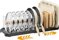 MUDEELA Pots and Pans Organizer under Cabinet, Pan Pot Organizer Inside Cabinet, Expandable 12.9''-21.88'' Pot Lid Organizer Holder with 12 Adjustable Dividers for Cutting Boards, Pan Lid Rack, Black by MUDEELA