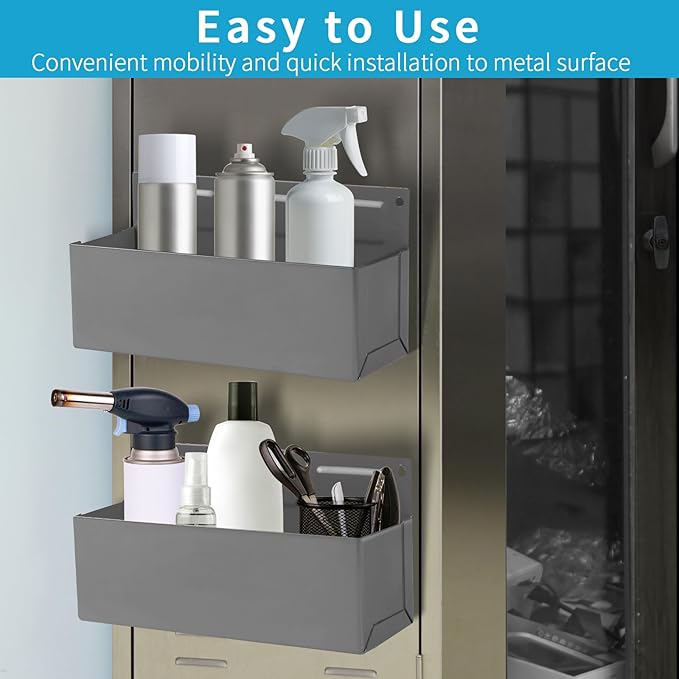 Magnetic Aerosol Spray Can Holder, Magnet Toolbox Bottle Holder, Tool Box Storage Rack for Garage and Home, Craft Workspace, Mechanic Paint Bottle Can Organizer, Silver, 3"x8.3" - Image 4