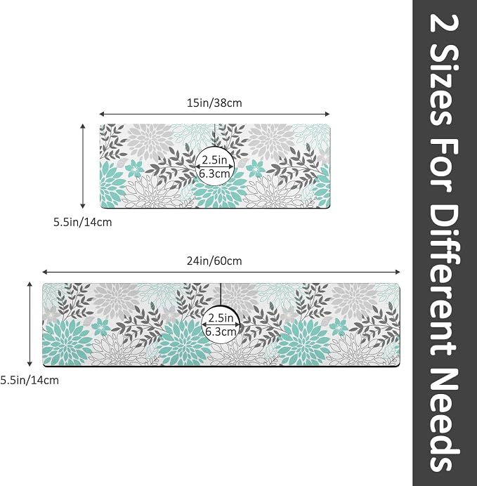 15" X 5.5" Kitchen Sink Splash Guard Faucet Mat Floral Super Absorbent Fast Drying Faucet Guard & Draining Mat Sink Splash Guard Behind Faucet for Kitchen, Bathroom - Image 2