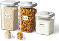 Food Storage Container Sets, 2.8 Qt + 4.2 Qt *2 Airtight Canisters with Lids and 130ml Scoop, BPA-Free Plastic Pantry Containers for Flour, Sugar, Rice by ANKOU