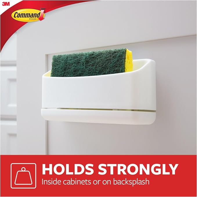 Command Under Sink Sponge Caddy, Total 2 Caddies with 8 Strips, 2 Pack of 1 Caddy, Organize Damage-Free - Image 3
