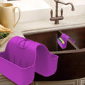 Sponge Holder for Kitchen Sink, Silicone Sink Saddle Caddy Organizer Rack, Sponges Holder Over Faucet, Hanging Kitchen Organizer Accessories Rack Basket Purple by Unknown
