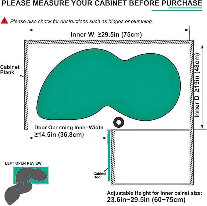Blind Corner Cabinet Pull Out Organizer Swing Left Lazy Susan for Corner Cabinet 32in, 2-Tier Shelf Kitchen Cupboard Magic Corner Pull Out with Soft Close, Adjustable Height, Metal Black - Image 3