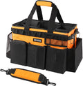 SCAVATA Wearable Cleaning Caddy Bag, Cleaning Caddy Supplies Organizer with Handle & Shoulder Straps for Housekeepers, Under Sink & Car Cleaning Tool Organizers with 4 Foldable Divider (Orange) by Tidyyourlife