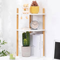 3-Tier Extra Tall Bamboo Corner Shelf, Kitchen Countertop Wine Bottle Organizer, Corner Counter Storage Rack for Pantry, Spice & Wine Organizers and Storage by WooFawn