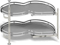 Blind Corner Cabinet Pull Out Organizer, Soft Close Swing Right Pull Out Cabinet Organizer 30inch, Corner Cabinet Lazy Susan for Blind Shelf, 2 Tiers Tray, Adjustable Height by Kinchoix