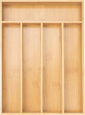 Besilord Silverware Organizer Kitchen Drawer Organizer Utensil Organizer Bamboo Silverware Holder Cutlery Organizer in Drawer Flatware Organizer Tray(5 slots, Natural by Besilord