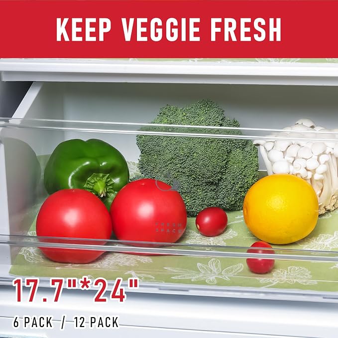 Cooyes Large Fridge Liners for Refrigerator, 17.7" × 24", Drawer & Shelf Liners for Kitchen Cabinets Non-Adhesive, Breathable Cloth Material, Non-Slip, Keep Produce Fresh Longer, Sage Green - Image 7
