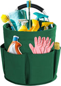 Cleaning Caddy with Handle, Cleaning Products Organiser, 17L Foldable Storage Basket, Cleaning Caddy Organiser, Portable Multi Cleaning Bucket Bag for Home, Garden (Green) by Bototack