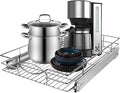 Sikarou Pull Out Cabinet Organizer, Heavy Duty Kitchen Cabinet Pull Out Shelves, Slide Out Wire Basket for Kitchen Cabinets, Bathroom, Pantry, Chrome Finish (11 * 17 in) by SikarouStorageSpecialist