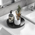 Turntable Vanity Tray, 9 Inch Bamboo Kitchen Sink Countertop Organizer | Perfume Candle Tray, Keep Glass Sponge and Soap, Bathroom Countertop Organizer, Black by VeyFey