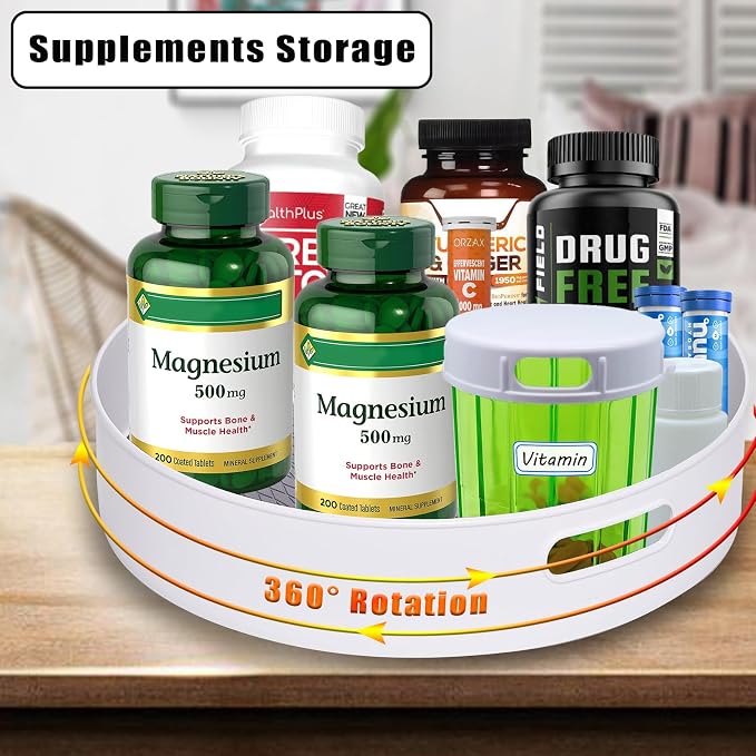 Lazy Susan Turntable 8.66 in 360 ° Rotates Multipurpose Round Turntable for Cabinet, Pantry, Kitchen, Countertop, Fridge, Bathroom Organizer (Small) - Image 4