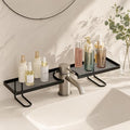 No-Drill Over Sink Organizer Rack, Freestanding Carbon Steel Faucet Storage Caddy, Tool-Free Bathroom Countertop Shelf, Space-Saving Sink Organizer with Quick Drainage (Black) by Unknown