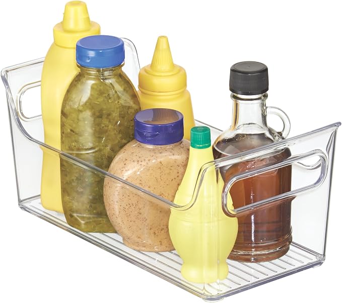 iDesign Plastic Condiment Organizer with Handles, Clear | For Fridge, Made in USA by iDesign