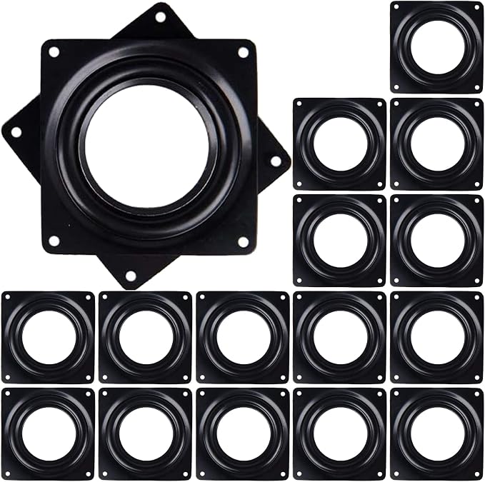 Fasmov 16 Pack 4-Inch Lazy Susan Turntable Bearings, 5/16” Thick Swivel Plate for Serving Trays, Kitchen Cabinet, Craft Project, Makeup Holder by Fasmov