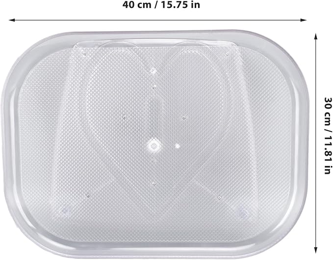 Lazy Susan Organizer Rectangular 15.75 x 11.81in Plastic 360 Degree Rotating Refrigerator Turntable Organizer with Anti Slip Base for Fridge Cabinet Pantry Storage - Image 9