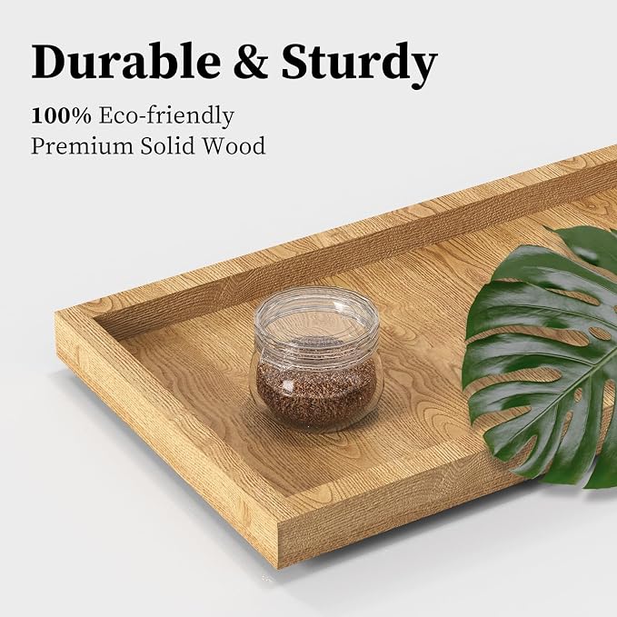 2-Tier Coffee Bar Organizer With Basket,Wooden Counter Shelf for Coffee Bar Accessories,Kitchen Spice Rack Organizer for Countertop-Brown - Image 3