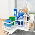 Fikoksol Large Sponge Holder for Kitchen Sink, 90-Degree Sink Caddy Storage | Self Draining Sponge Rack for Countertop, Metal L-Shaped Dish Soap Organizer with Brush Holder, Corner Sink Storage Ideas by HOMEACCESSORIES