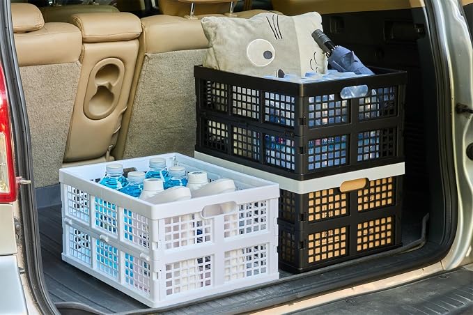 Aebeky 3-Pack Plastic Collapsible Storage Crates-30L,Foldable Plastic Crates for Storage (Black) - Image 8
