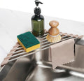 Tomorotec Triangle Roll Up Dish Drying Rack 304 Stainless Steel Beige | BPA-Free Food-Grade Silicone Edges Foldable Waterproof Rustproof Heavy-Duty Space Saver Heat Resistant to 550°F by Tomorotec