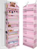 ULG Over The Door Organizer with 6 Large Pockets 12 Side Pockets, 50lbs Weight Capacity Door Hanging Storage Organizer for Bedroom, Bathroom, Pantry, Nursery Storage, Pink by ULG