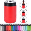 Clear Water Home Goods 4-in-1 12 oz Can Cooler Red | Double Wall Vacuum Insulated 18/8 Stainless Steel, Fits 12 oz Cans & Bottles and 16 oz Cans, Powder Coated Finish by ClearWaterHomeGoods