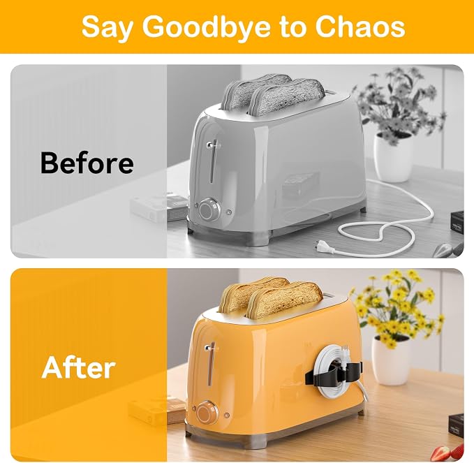 Daisyhome Cord Organizer for Kitchen Appliances-6PCS, Adhesive Cord Holder | Appliance Cord Organizer stick on, Small Kitchen Appliances Cord keeper, Cord Winder for Pressure Cooker, Stand Mixer - Image 2