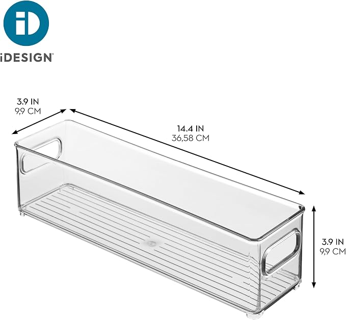 iDesign Stackable Fridge Bin with Handles, Set of 3, Clear | Ideal for Freezer or Pantry, Made in USA - Image 4