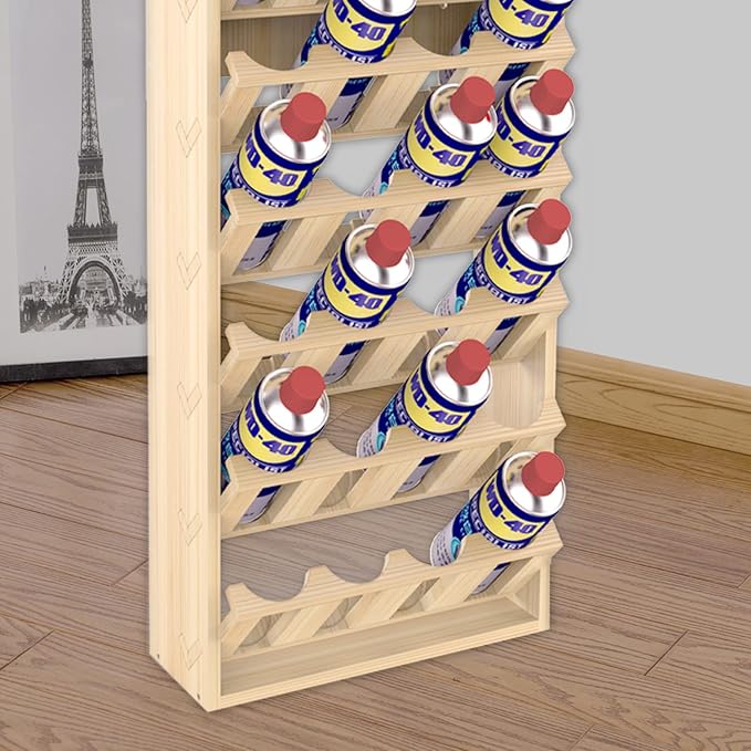 MYOYAY 6-Tier 24 Holes Spray Paint Can Rack, Wall Mount Storage Holder | Spray Bottle Organizer for Garage, Workshop & Craft Room, Space-Saving Paint Can Storage Rack with Easy Access Display - Image 5