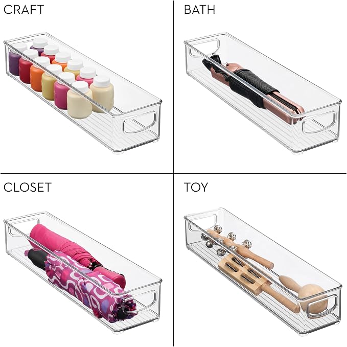 iDesign Slim Clear Plastic Storage Bin Organizer, Extra Long Narrow | Stackable, For Kitchen and Pantry - Image 7