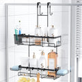 Over the Door Shower Caddy Hanging: No Drill Rustproof Shower Organizer | Includes Hooks & Soap Holders for Shampoos, Conditioners and Bathroom Essentials, Anti-Slip for Any Shower Room by Aitatty