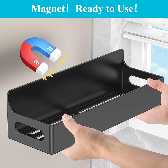 Magnetic Water Bottle Holder for Fridge Black, 4 Pack | Tumbler Organizer with Hooks, Cup Holder Organizer Storage, Refrigerator Shelf for Stanley, Owala - Image 6