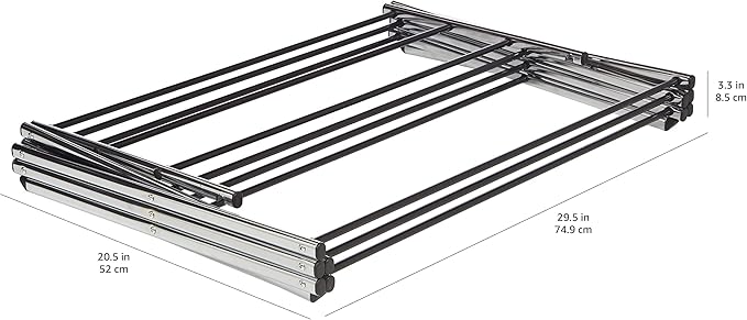 Amazon Basics Foldable Portable Metal Clothes Drying Rack for Indoor Air Drying, Energy Saving, 14.5 x 29.5 x 41.8 inches, Chrome Silver - Image 5