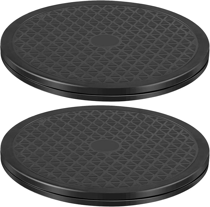 2Pack Lazy Susan 12 inch with Steel Ball Bearings Large Lazy Susan Turntable Rotating Swivel Stand for Flat Panel Monitors, TV's, Potted Plants, Stereo Speakers, Black by CTTZCKJ