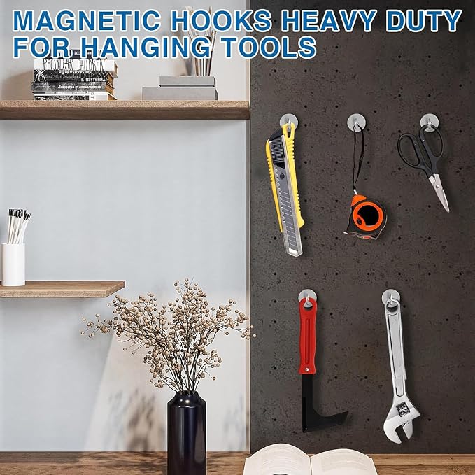 LOVIMAG Magnetic Hooks, Cruise Essentials 2026, 12 Pack-130LBS | Heavy Duty Strong Magnet Hook for Cruise Cabin, Refrigerator Fridge, Ship, Classroom, Kitchen Grills, Silver - Image 6