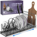 5.5” Wide 12-Slot Adjustable Pot Lid Organizer with Scratch-Free Pads, Expandable Pot Lid Holder Rack for Cabinet, Small to Medium Pots and Pans Organizer Inside Cabinet by BetterThingsHome