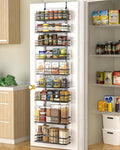 Moforoco 12.2"(W) Narrow 9-Tier Over The Door Pantry Organizer, Pantry Organization and Storage, Black Hanging Basket Wall Spice Rack Seasoning Shelves, Home & Kitchen by MOFOROCO
