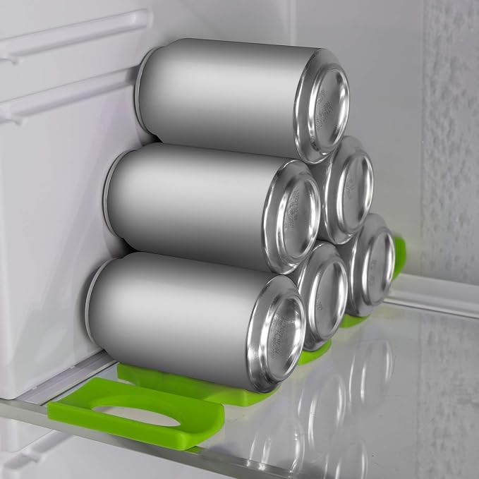 kwmobile Bottle Stacking Mat - Refrigerator Organizer to Stack Bottles, Cans, Beer, Soda - Non-Slip Holder Rack - Image 3