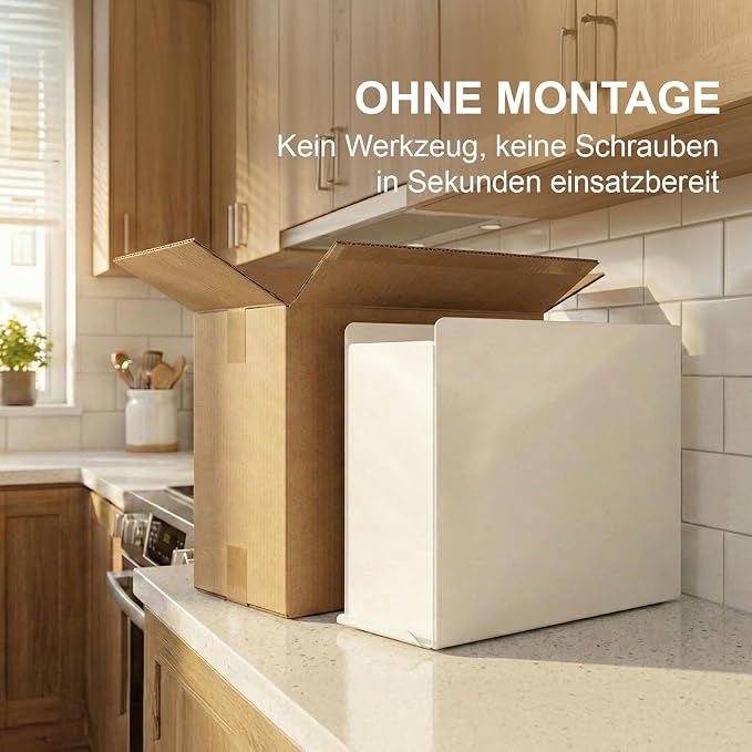 2-Tier Countertop Pull Out Spice Rack with Sliding Drawer, Cream | No Assembly, Magnetic Side Panels, Tall Bottle Storage, Ball-Bearing Slides, Paper Towel Holder and 4 Hooks, Carbon Steel - Image 8