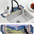 2 Pcs Kitchen Sink Splash Guard Faucet Mat Windowsill Cat Pattern Faucet Mat for Sinks Flower Absorbing Drying Mats for Kitchen Bathroom by CONCHLERY%E6%97%97%E8%88%B0%E5%BA%97