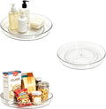 3 Pack Lazy Susan 10.6" Turntable Organizer Pantry Cabinet | Pantry Organization and Storage Spice Rack Fridge Rotating Condiment Tray Spinner for Kitchen Bathroom Makeup Cosmetic Clear by YCLADEC