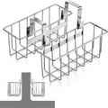 Hotop 2 Pieces Sponge Holder Kitchen Sink Caddy Metal Sink Organizer Basket for Scrubber Soap Towel Brush Dishwashing Liquid Drainer Rack in Kitchen Bathroom Bathtub, Silver by HOTOP