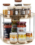 LAMU 2 Tier Lazy Susan Turntable Organizer 9.25'' Rotating Spice Rack Organization for Cabinet, Kitchen, Pantry, Countertop, Bathroom, Vanity, Medicine Cabinet Organizer, Amber by YourHome-OrganizationHelper