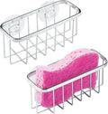 iDesign Stainless Steel Suction Sponge Holder, 2-Pack, Polished | Kitchen Sink Caddy Organizer by iDesign