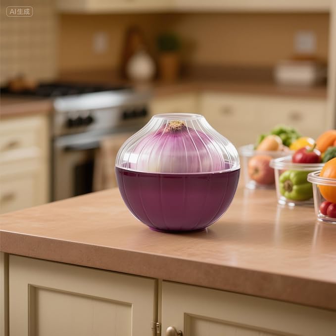 Onion Storage, Avocado Saver Keeper, Reusable Tomato Lemon Holder | Fruits and Vegetables Storage Container with Clear Lid (Onion Saver) - Image 3